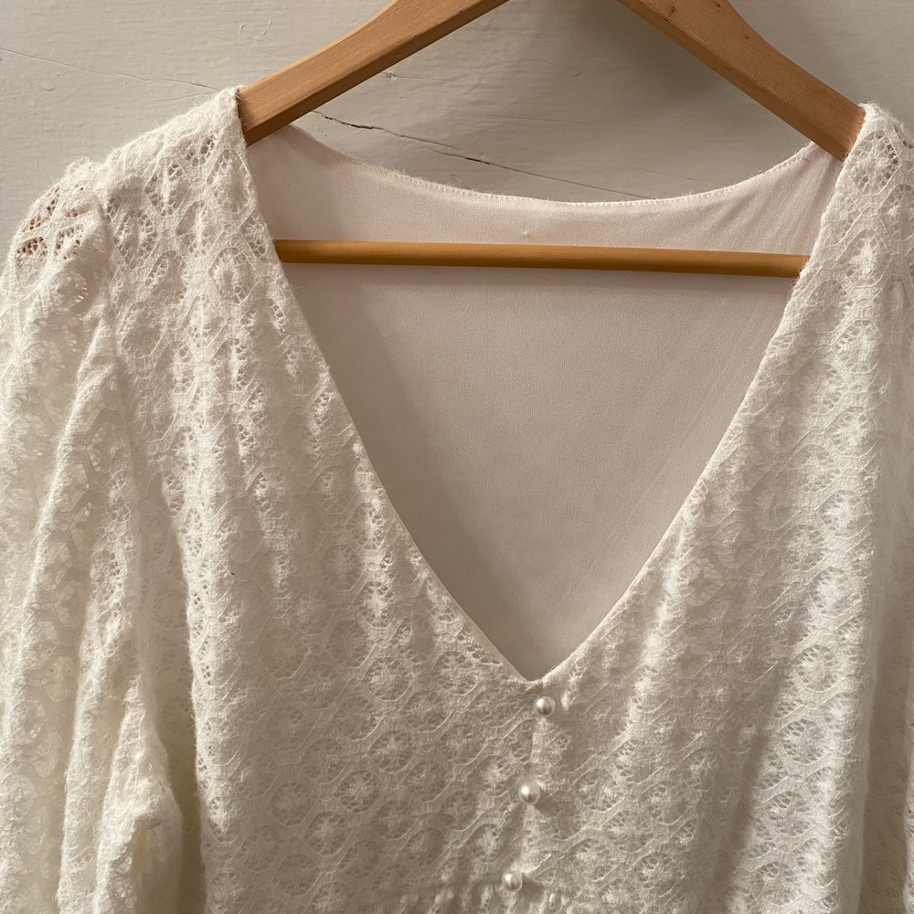 Lace White midi Dress